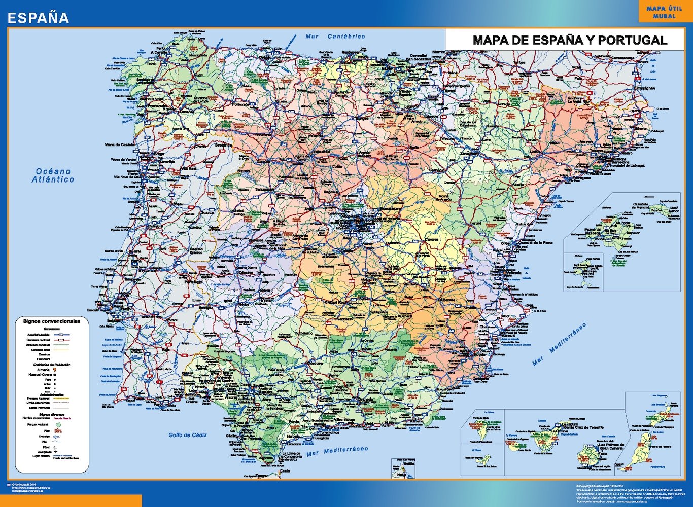 Carte Espagne Simple Plastifiee Cartes France Et Monde Plastifiees Ou Magnetiques