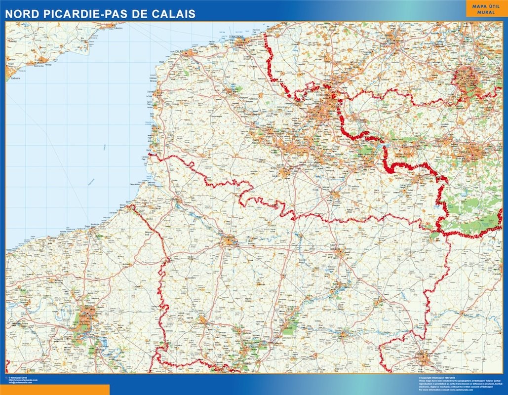 Carte Picardie Pas Calais Plastifiee Cartes France Et Monde Plastifiees Ou Magnetiques